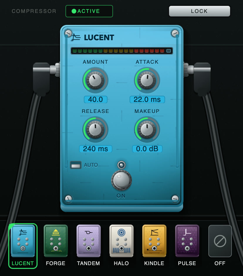 The Astral compressor panel with its gain reduction meter