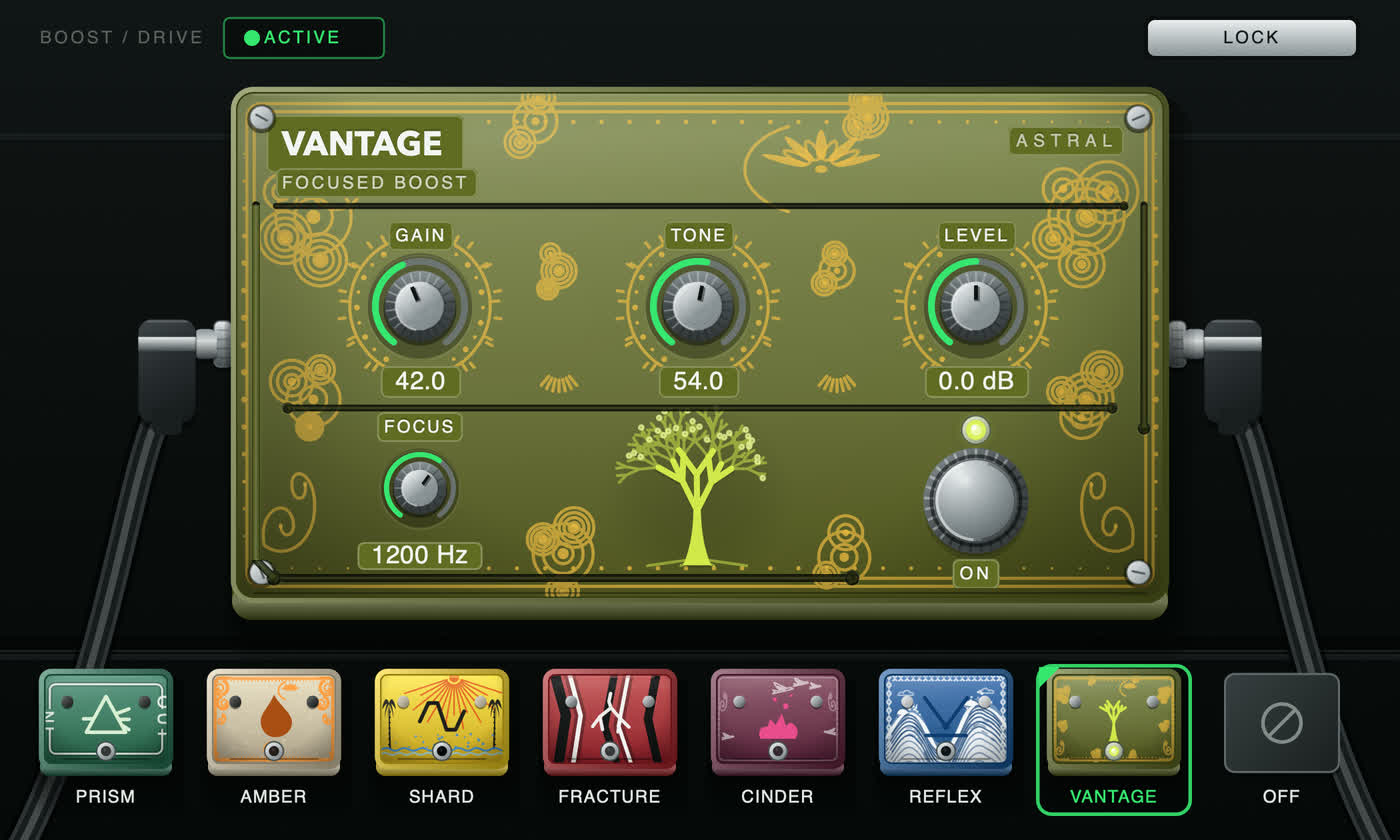 A Vantage pedal in Astral's Boost and Drive interface
